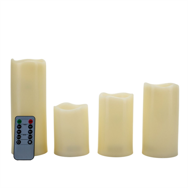 Set of 4 LED Pillar Candle Lights