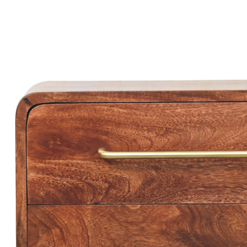 Artisan Furniture Solid Wood 3-Drawer Rounded Chest, Brown