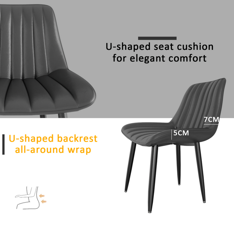 Dining Chairs, Modern Kitchen Chair, Scandinavian Faux Leather Chair with High Back for Living Room Kitchen
