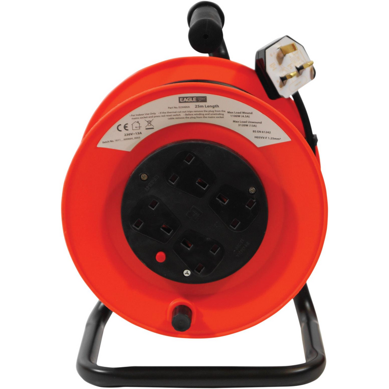 Eagle 4 Socket 25 Meter Extension Reel- E250EKA