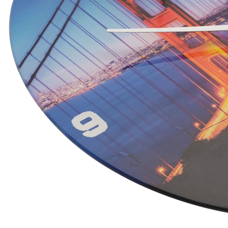 Hometime Glass Wall Clock 30cm Golden Gate Bridge Design