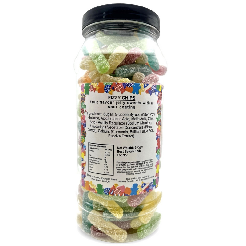 Fizzy Chips Retro Sweets Gift Jar - 655g