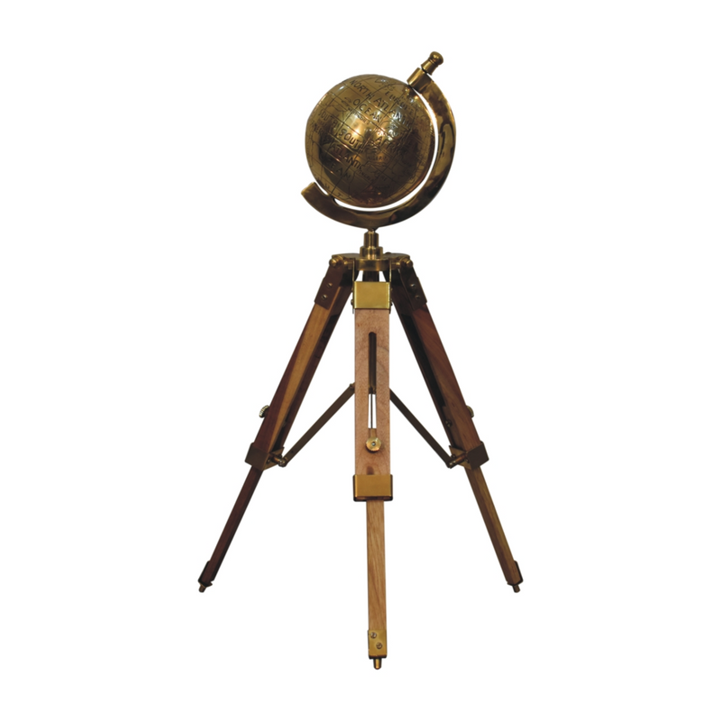 Artisan Furniture Home Decor Accessories - Brass Antique Tripod Globe