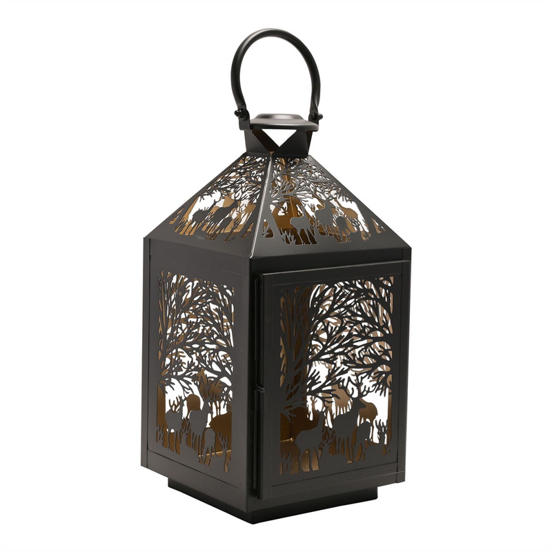 Stag Silhouette Lantern Square
