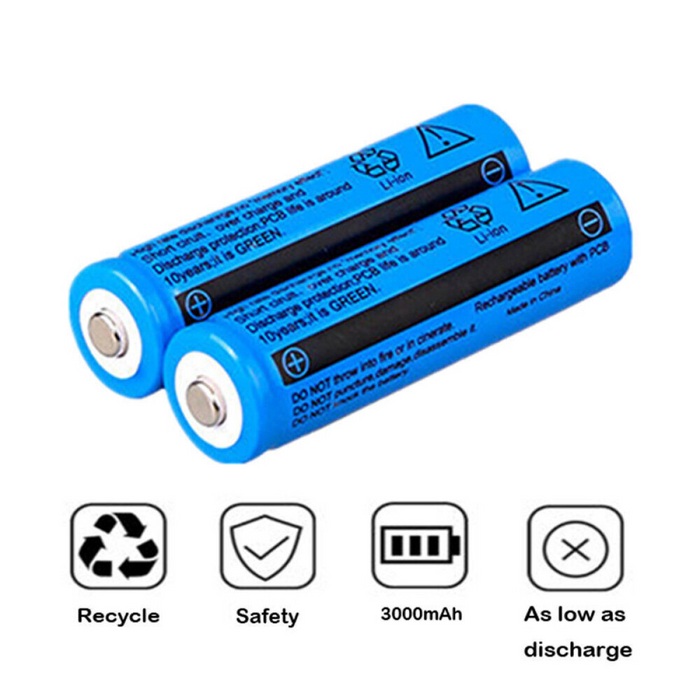 4pcs 3000mAh 18650 Rechargeable Batteries+2x USB Battery Charger Set For Fashlight headlamp