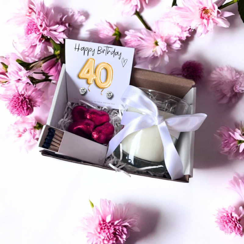 Small 40th Birthday Gold Balloons Gift Hamper | Girls 40th Birthday Gift