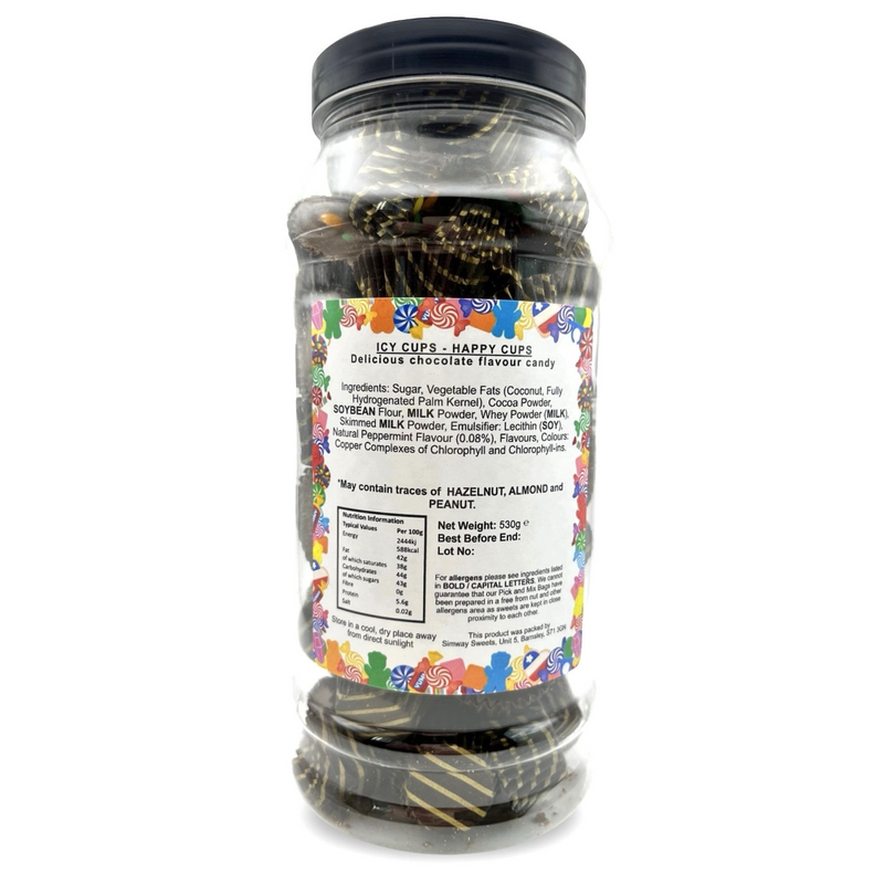 Milk Chocolate Happy Icy Cups Retro Sweets Gift Jar - 530g