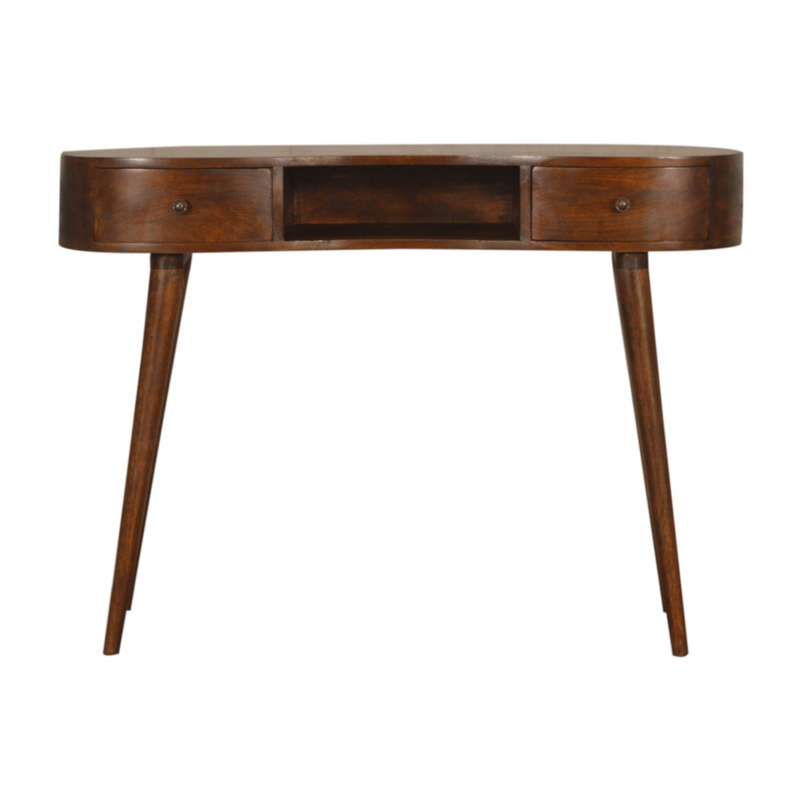 Artisan Furniture Solid Wood Chestnut Wave Writing Desk