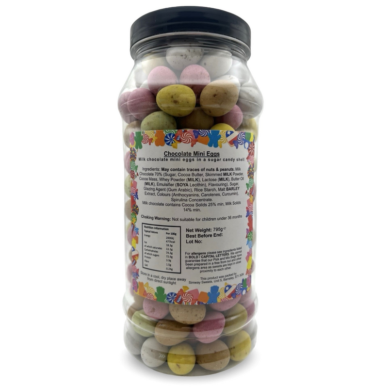 Chocolate Mini Eggs Sweet Gift Jar - 795g