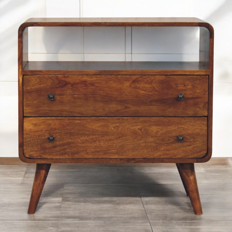Artisan Furniture Solid Wood Curved Nordic Charm Console