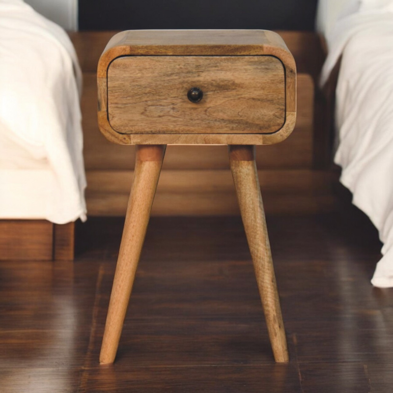 Artisan Furniture Solid Wood Avora Mini Oak-ish Nightstand with 1 drawer