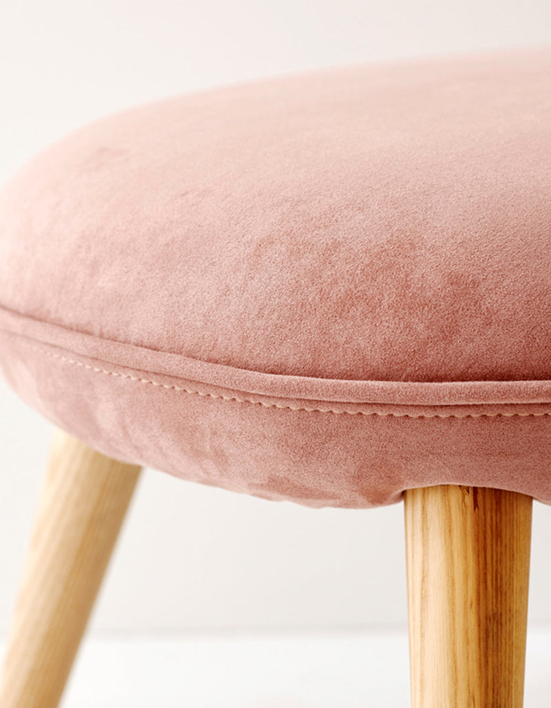 Blanche Velvet Kid Stool