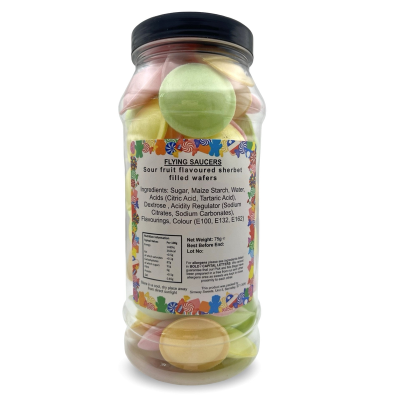 Flying Saucers UFO Retro Sweets Gift Jar - 75g