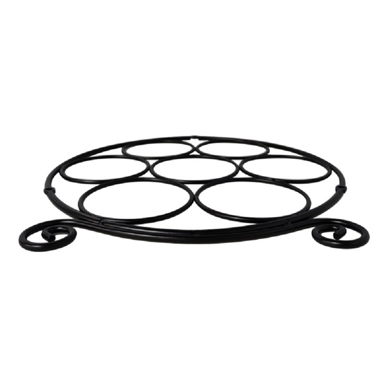 Metal 7 Bottles Wine Rack, Freestanding Tabletop Wine Holder, Home Kitchen Countertop Wine Storage Organiser Stand, Black