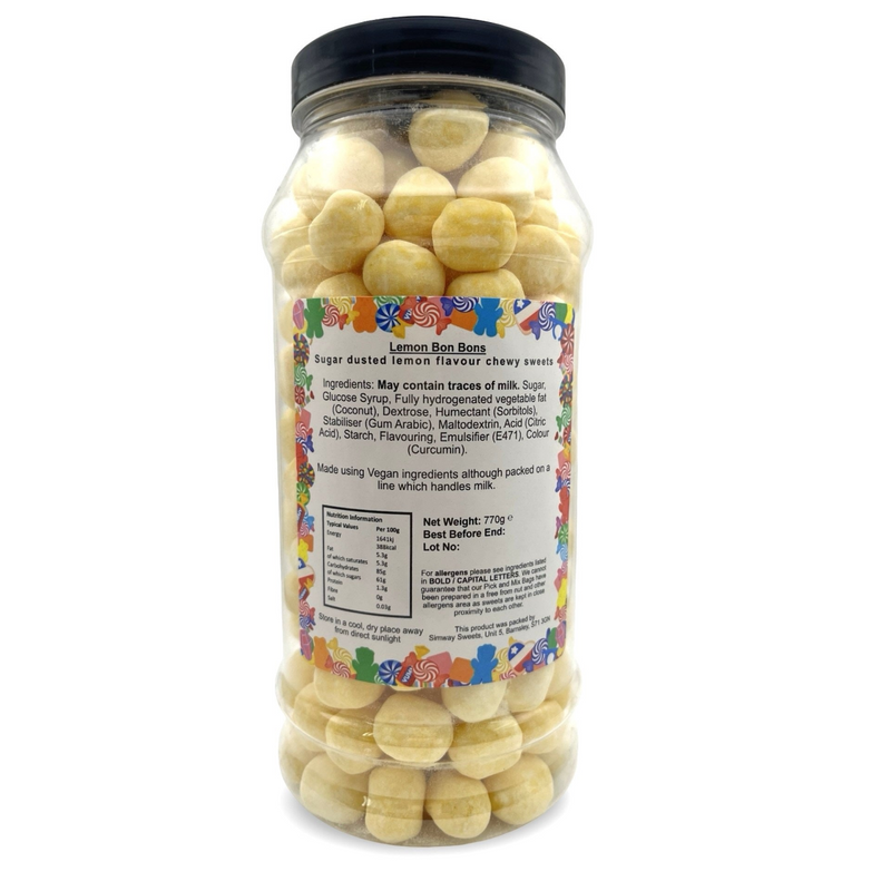 Lemon Flavour Bon Bons Retro Sweets Bon Bons Gift Jar - 770g