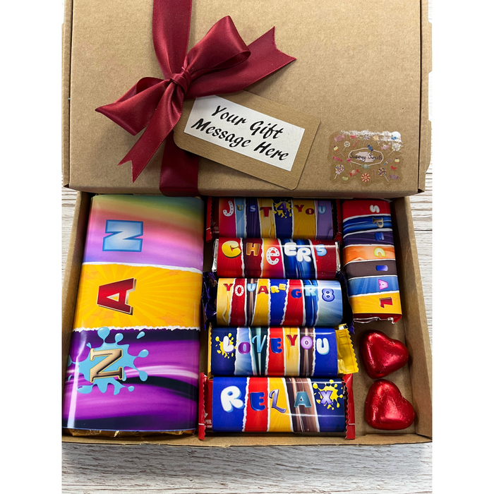 Mothers Day Gift Box With Fun Chocolate Bar Wrappers - Nan