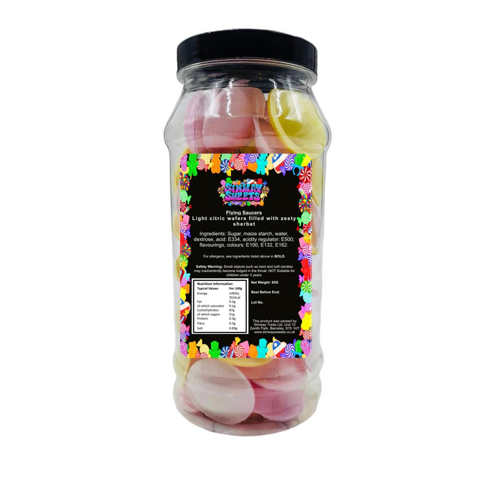 Flying Saucers UFO Retro Sweets Gift Jar - 65g