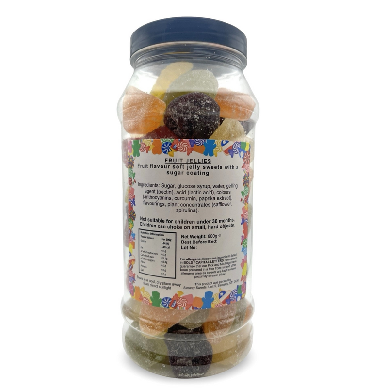 Taveners Fruit Jellies Gummy Traditional Retro Sweets Gift Jar - 800g