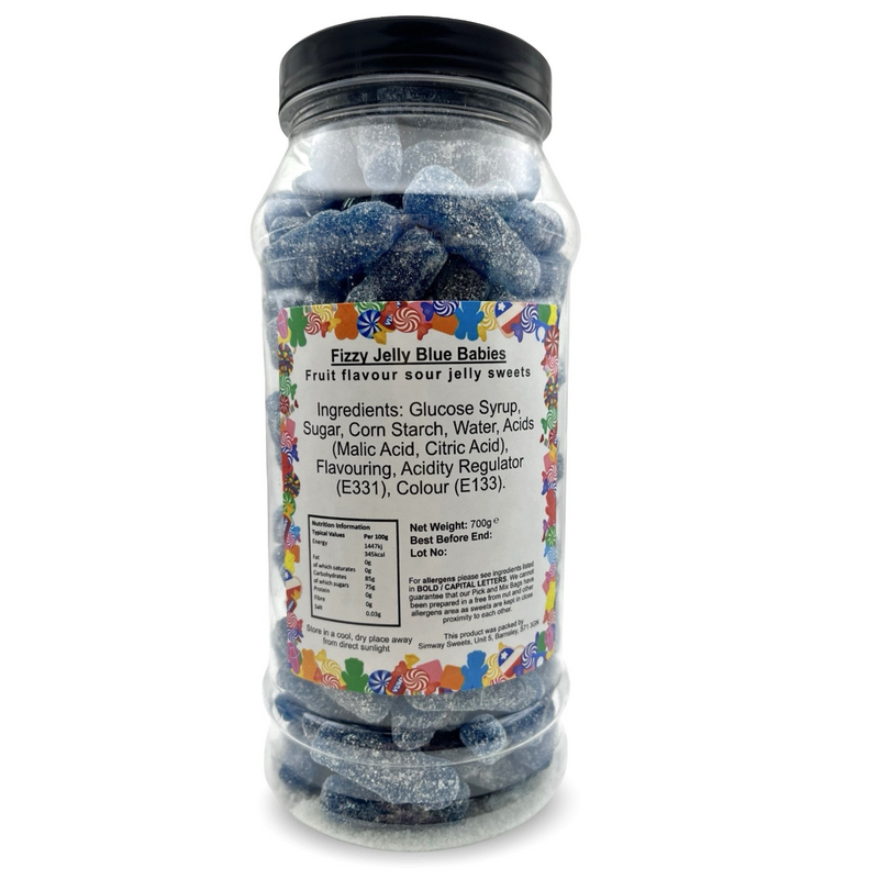 Fizzy Blue Babies Retro Sweets Gift Jar Blue Sweets - 700g