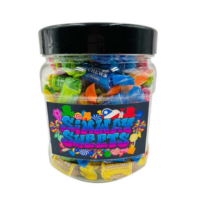 Simway Sweets Jar 765g - Tootsie Fruit Chews - American Sweets - Approximately 100 Pieces