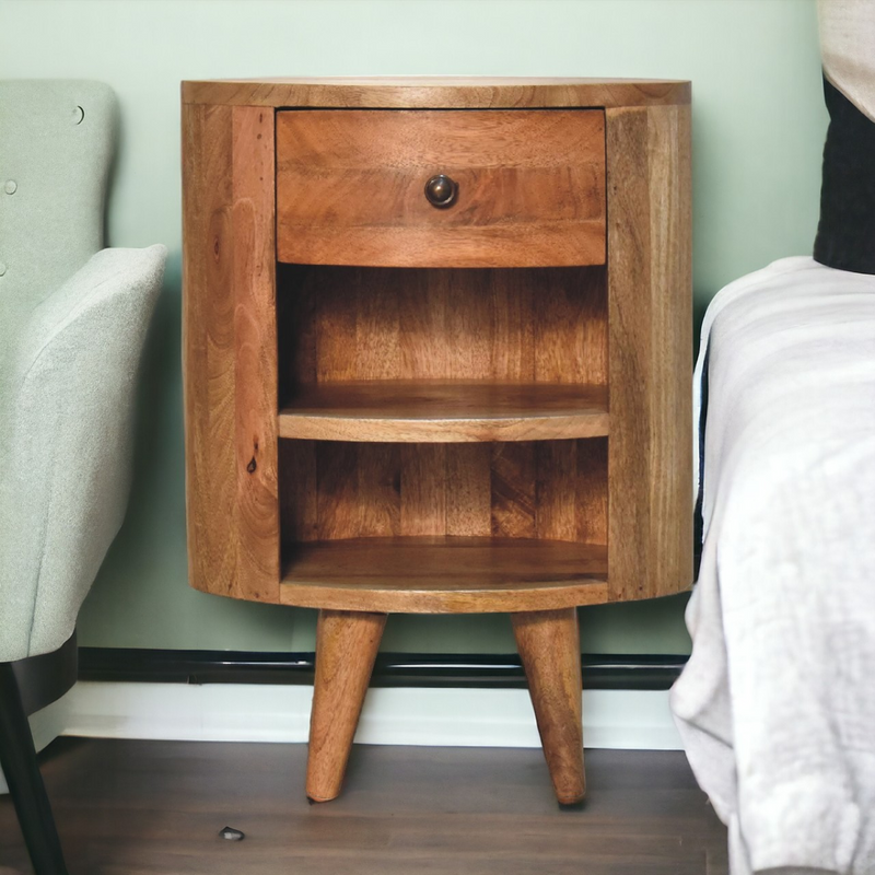 Artisan Furniture Solid Wood Cortez Oak-ish Bedside