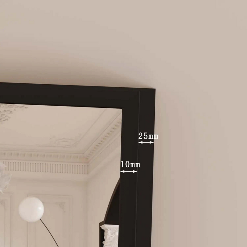 Takara- Full Length Leaner Black Metal Rectangle Mirror - 180cm x 60cm