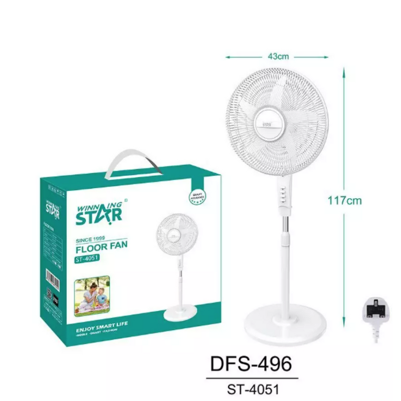 Winning Star 16" Pedestal Round Base Fan with 5 Blades