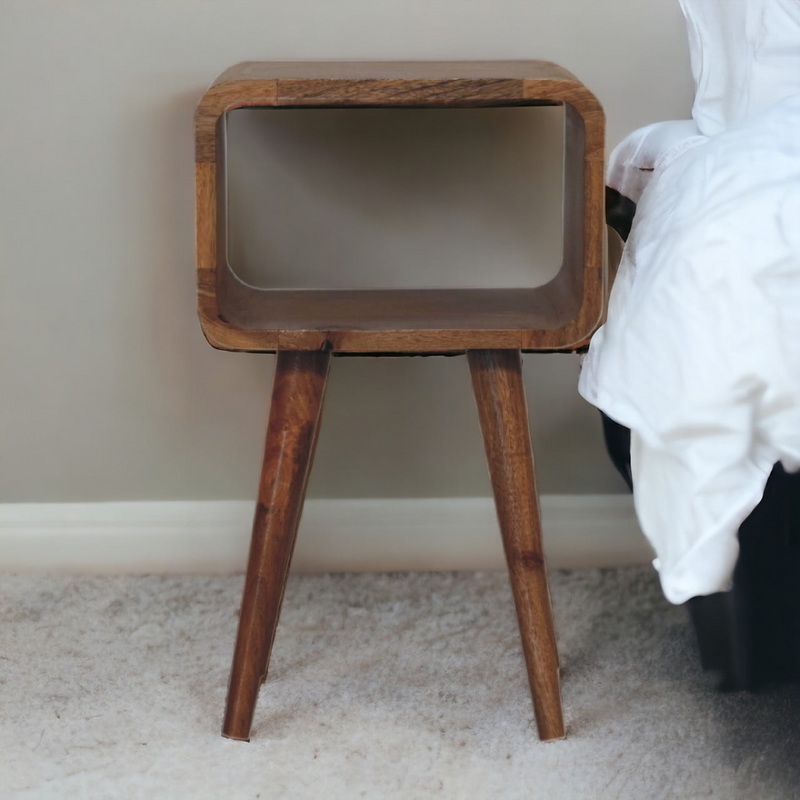 Artisan Furniture Solid Wood Mini Curved Open Bedside