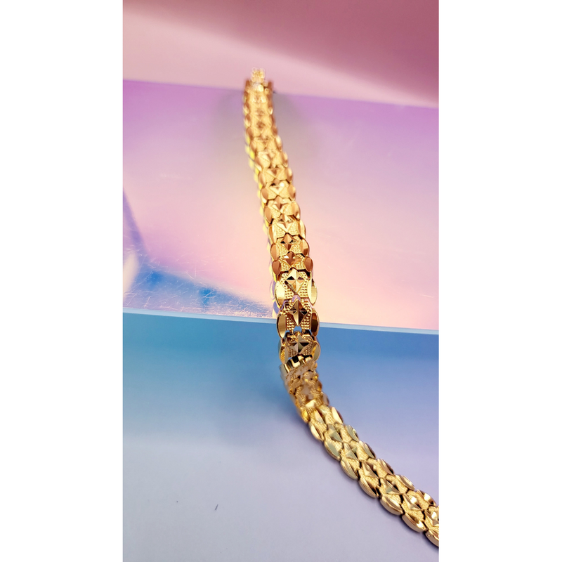 Sunlit Shiny Gold Link Bracelet