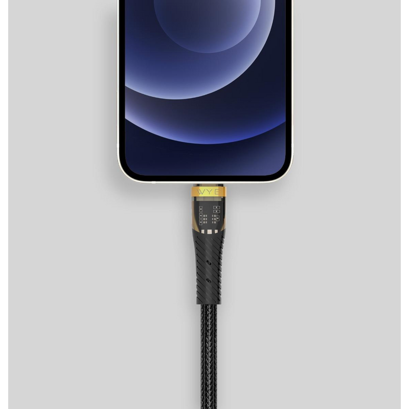 Wyeflow 27W GoldTip Braided Fast Charge/Sync C to 8 Pin Cable 1m