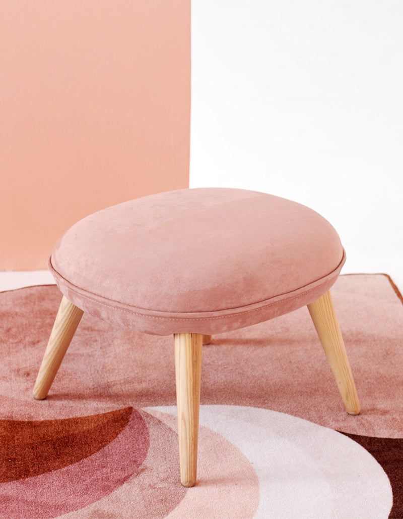 Blanche Velvet Kid Stool
