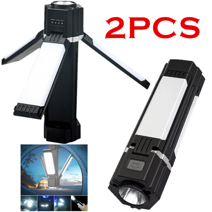 2 pack Rechargeable Foldable LED Camping Lantern Light Outdoor Camping Hiking Flashlight  Work Light  Camping Lantern Light