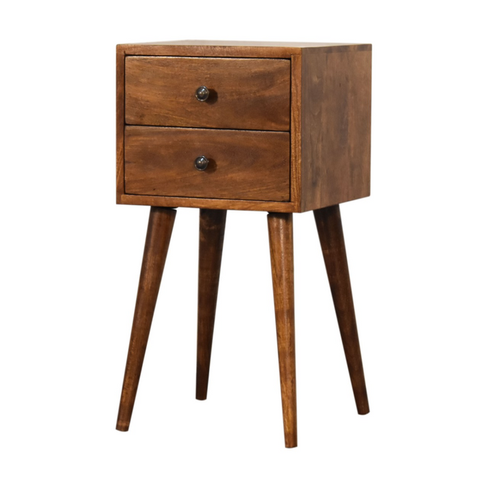 Artisan Furniture Solid Wood Mini 2 Drawer Chestnut Bedside