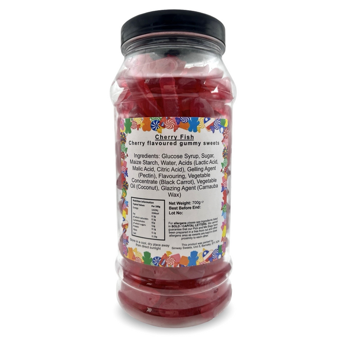 Cherry Fish Gummy Sweets Jelly Retro Sweets Gift Jar - 700g