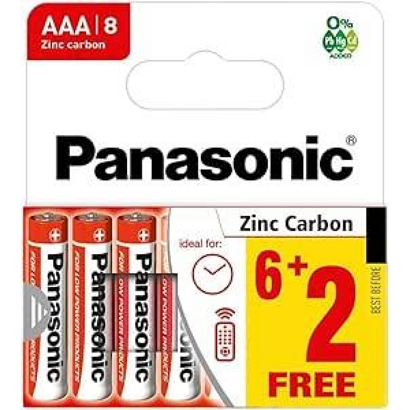 Panasonic AAA 8PK Zinc Battery Box of 20