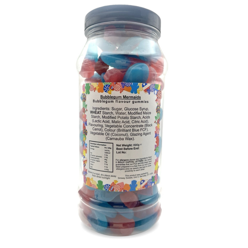 Bubblegum Mermaids Jelly Gummy Retro Sweets Gift Jar - 690g