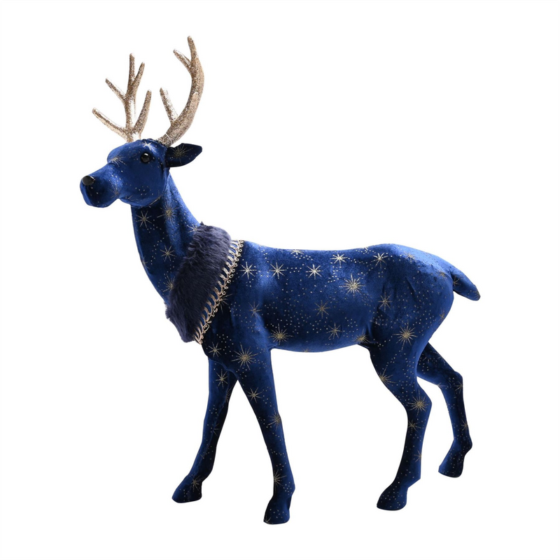 Celestial Blue and Gold Reindeer Large