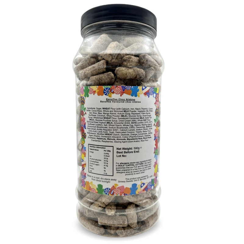 Banoffee Choc Nibbles Retro Sweets Gift Jar - 590g