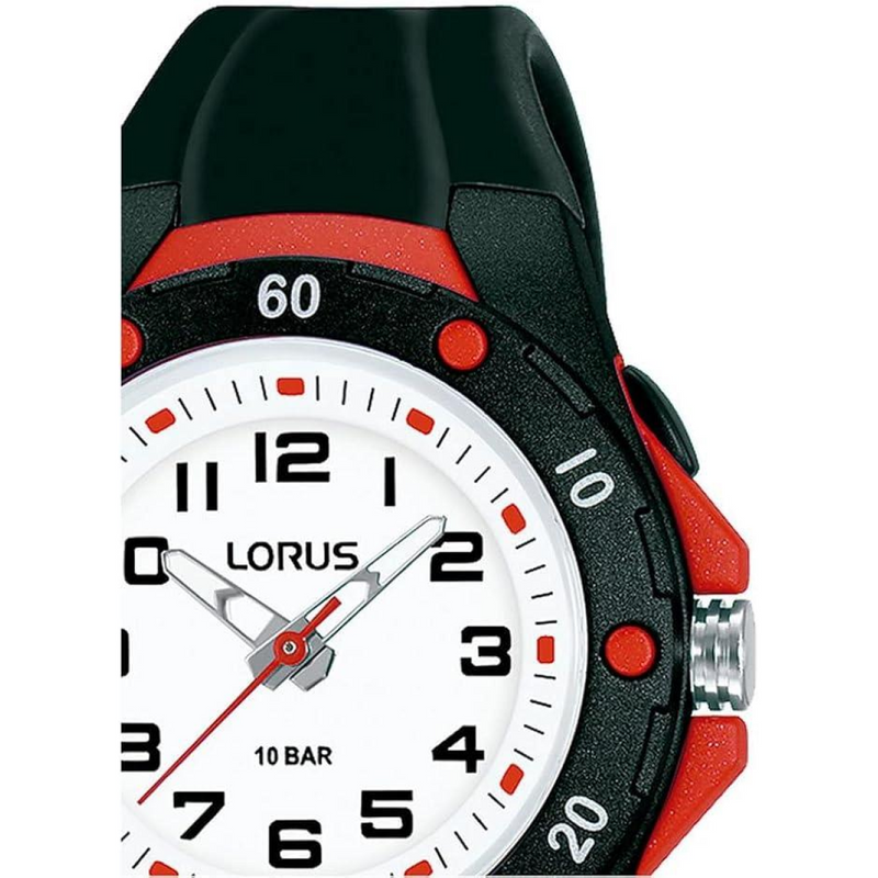 Lorus Children's White dial With Black Silicone Strap Watch R2377NX9  BRAND NEW BUT NEEDS BATTERY