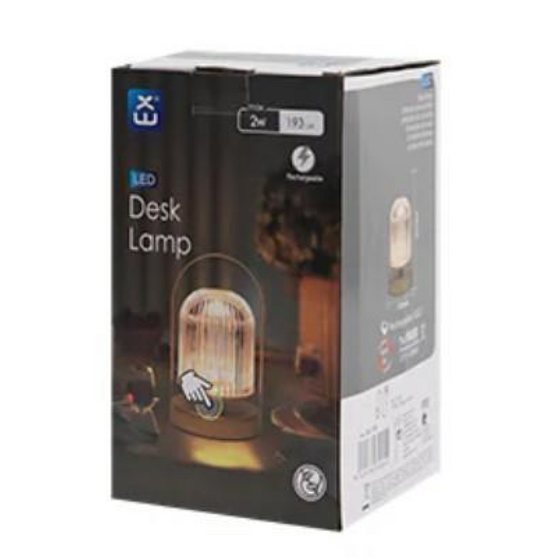 ExtraStar LED Desk Lamp Rechargeable, 3 Colour Change Dimmable, Crystal Dome and Golden Handle