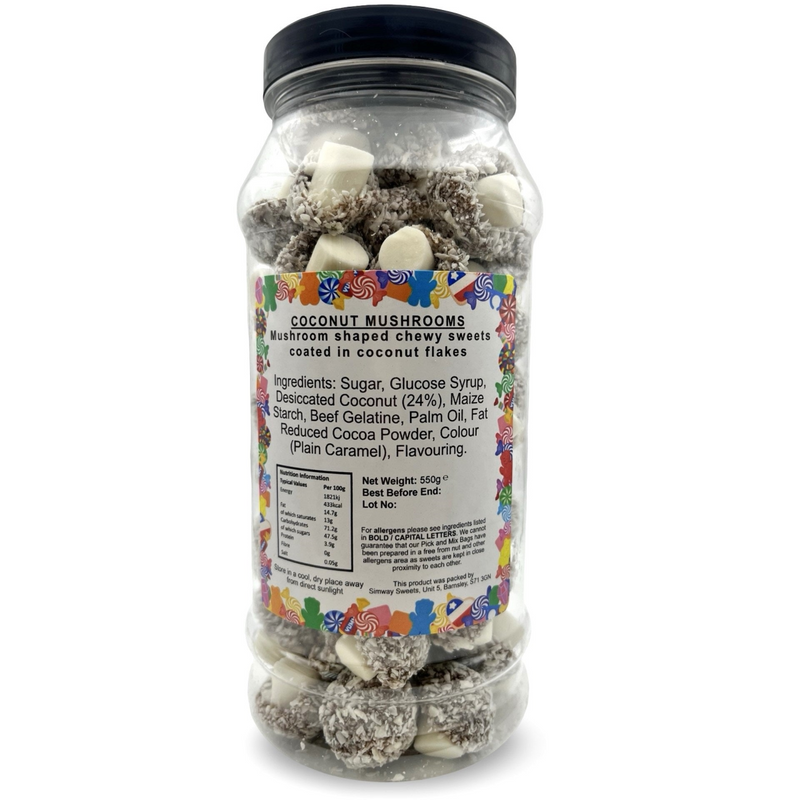 Coconut Mushrooms Retro Sweets Gift Jar - 550g