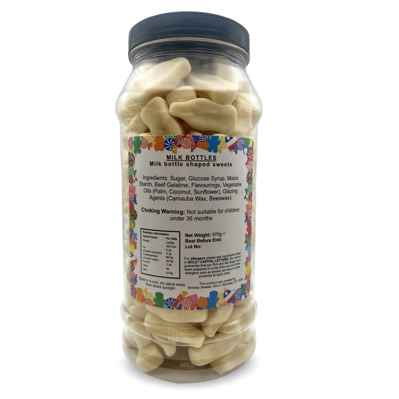 Milk Bottles (Non Dusted) Retro Sweets Gift Jar - 570g