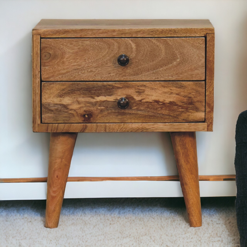 Artisan Furniture Solid Wood Mini Oak-ish Modern Bedside