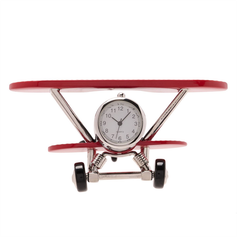 Wm.Widdop Miniature Clock Bi Plane Red & Black