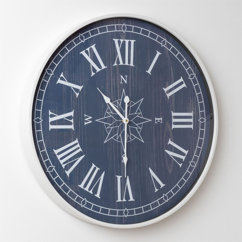 Hometime Blue Compass Dial Wall Clock 60 cm