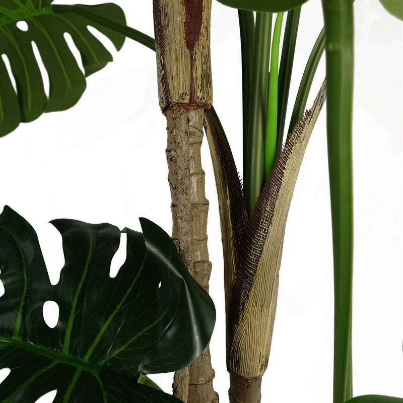 150cm (5ft) Luxury Monstera Plant Black Pot Copper Metal Planter