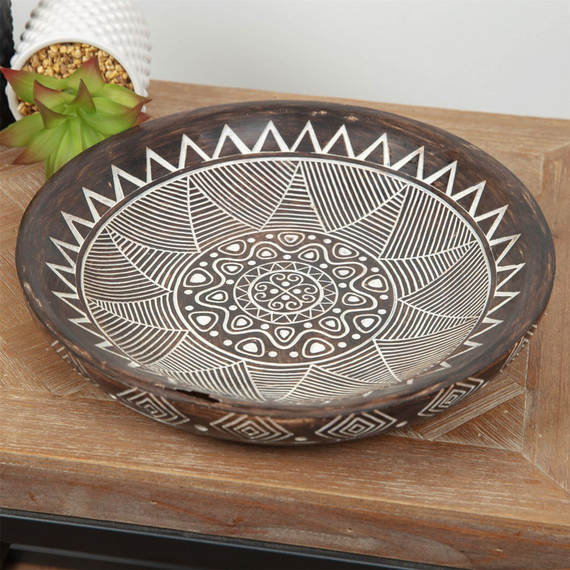 Aztec Patterned Round Bowl