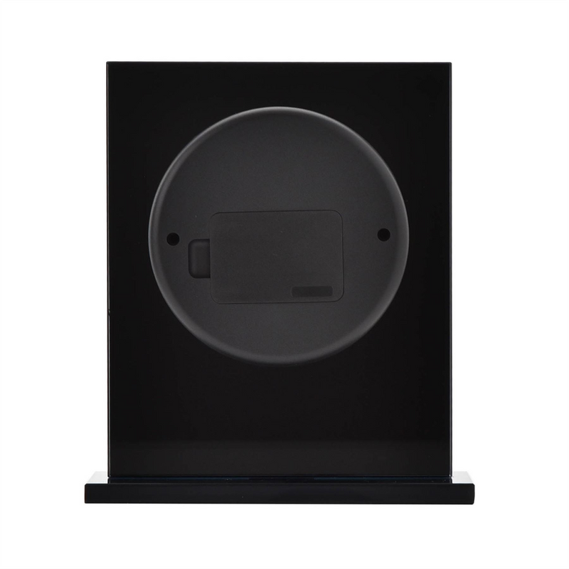 Wm. Widdop Glass and Brushed Aluminium Mantel Clock - Grey