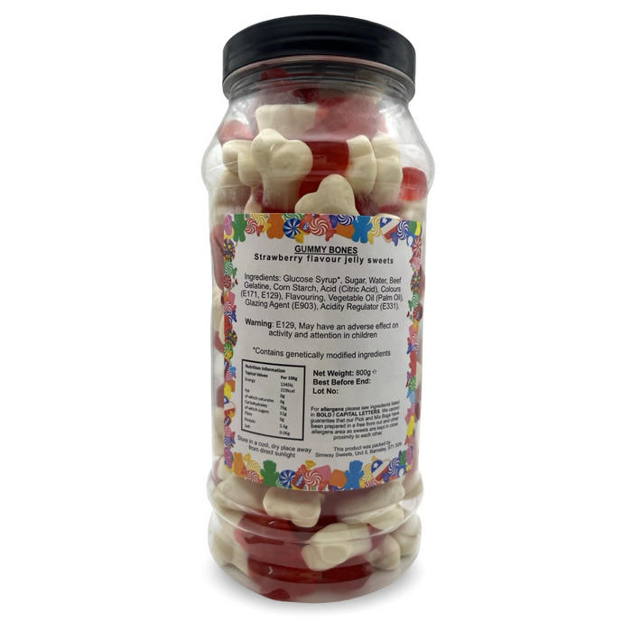 Gummy Bones Retro Sweets Gift Jar - 800g