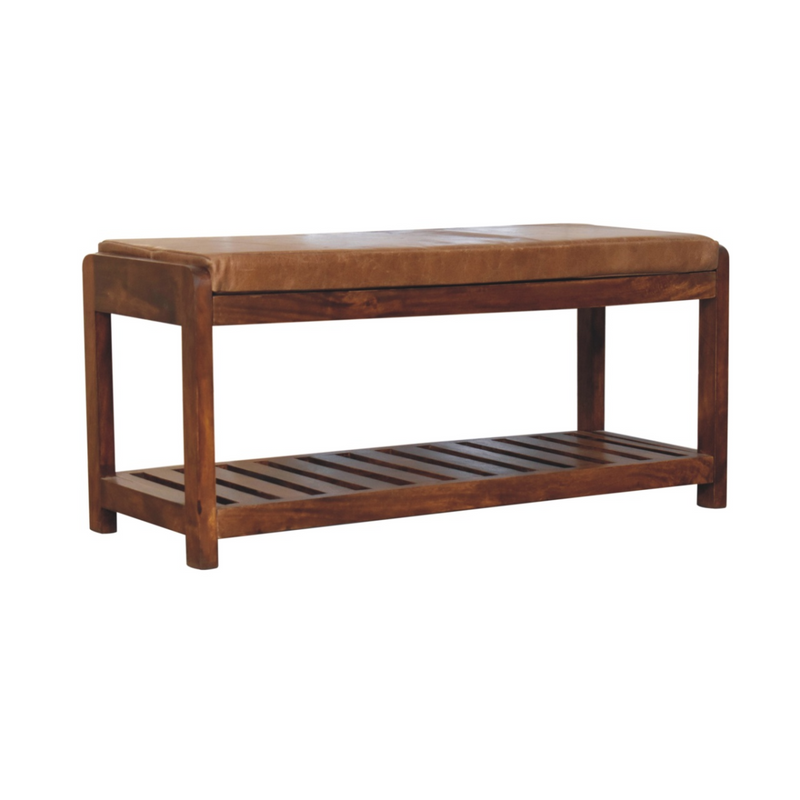 Artisan Furniture Solid Wood Buffalo Slatted Hallway Bench